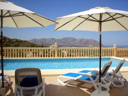 Poolside terrace & view, villa, denia, spain